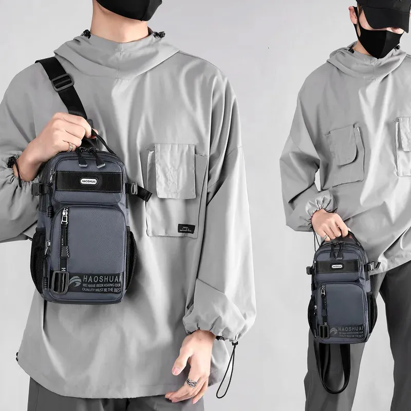 Fashion Man Small Coffre Telephone Pocket Cross Boder Boder Bodon Fanny Pack Male Mal Masher Neck Coun Couter Crossbody Gym Sacs 240403