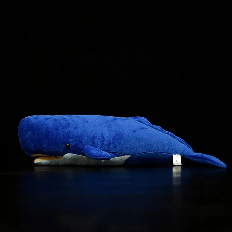 54cm Lifelike Sperm Whale Simulation Stuffed Toys Soft Sea Animals Cachalot Plush Toy Pot Large Dolls Fin For Kids Gift 240325
