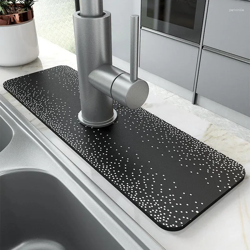 Tafelmatten vaste kleur wastafel kraanmatige mat diatomiet absorberende splash guard afvoerkussen keuken badkamer aanrechtbeschermer tapijt