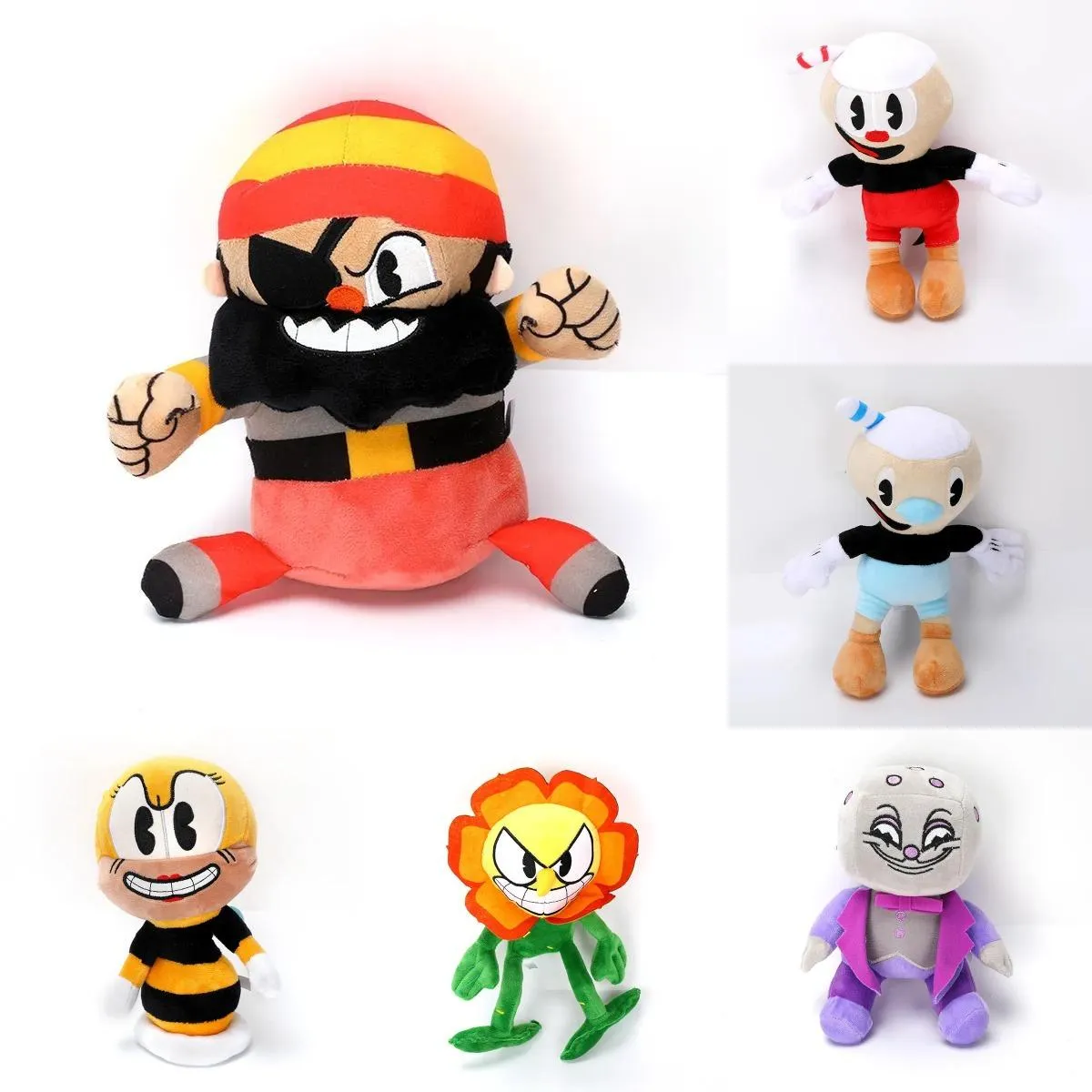 Cross border new Cuphead tea cup head adventure game Mugman plush toy in stock hot selling