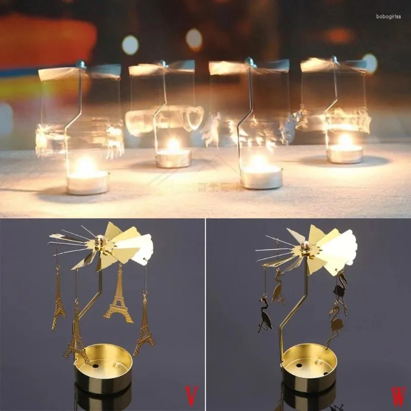 Держатели свечей ротари -держатель металлические вращающиеся чайные огни романтические свечи