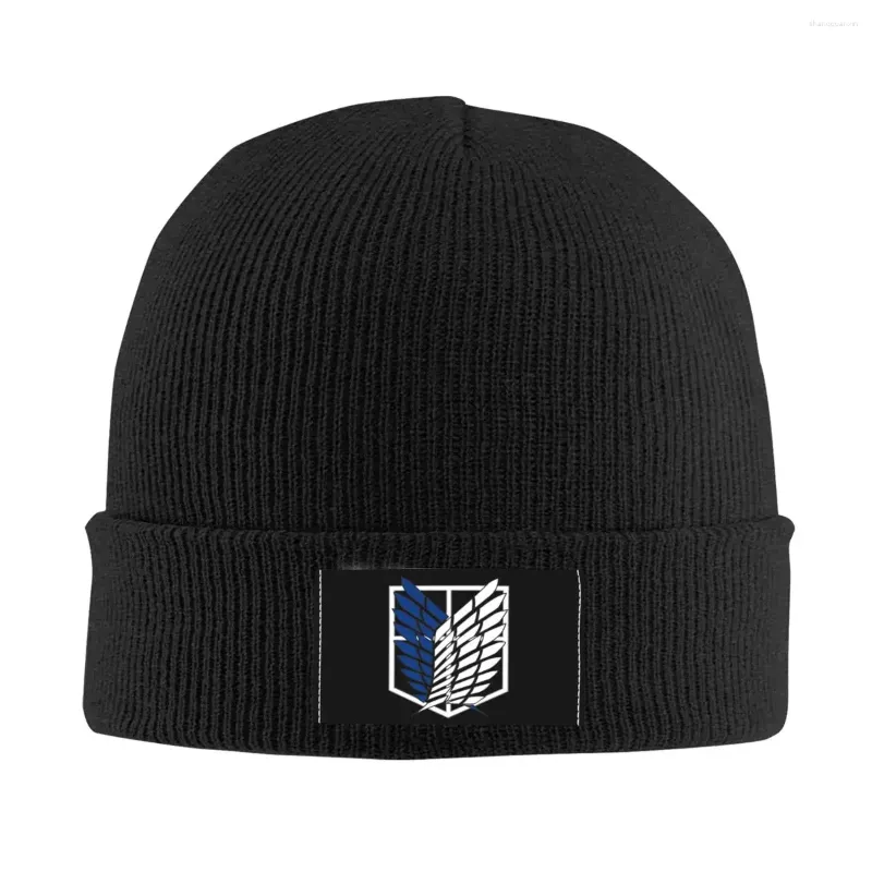 Bérets Attaque sur Titan Anime Shingeki No Kyojin Chapeaux d'automne Hiver Beanie Street Manga Aot Japon Caps Femelle Male Knited Hat