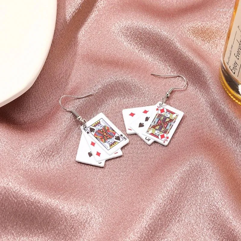 Dangle Earrings Funny Poker Card Alloy Girls Casual Party Hip Hop Jewelry