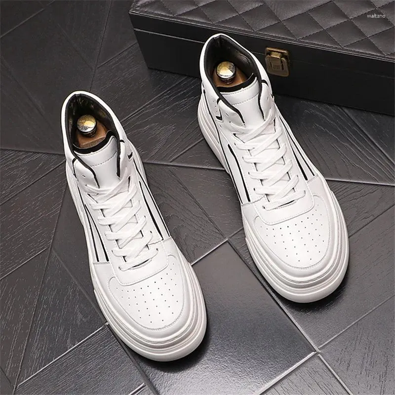 Casual Shoes Luxury Lace-up Breathable Boots High Quality Mens Top Safety Chunky Sneakers Round Toe Thick Bottom Walking Loafers A103