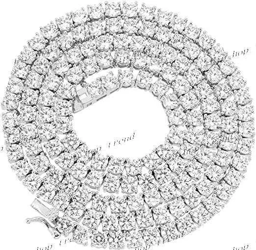 Def kleur vvs 5 mm lab gekweekte diamant moissaniet tennisketen 20 inch choker ketting 925 sterling zilveren sieraden bal sliver ngtc