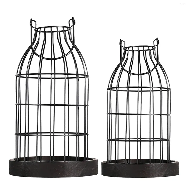 Candlers Farmhouse lanterne Cancier d'anniversaire Cadeau de cage à oiseaux rustique pour cheminée de table salle de bain salon intérieur salon