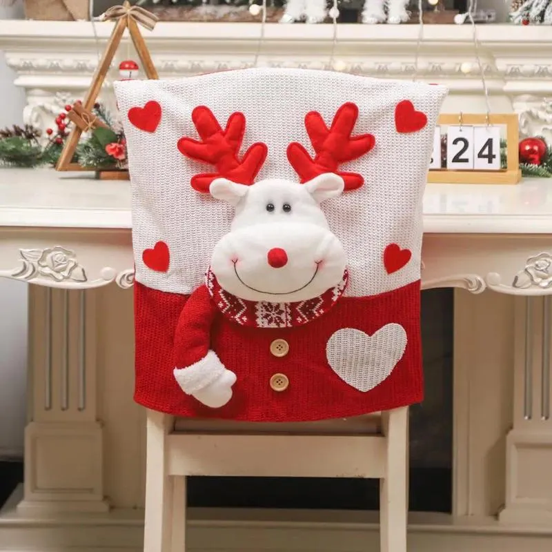Chair Covers Cover For Festive Occasions Christmas Santa Claus Snowman Elk Design Adorable Creators Chairs