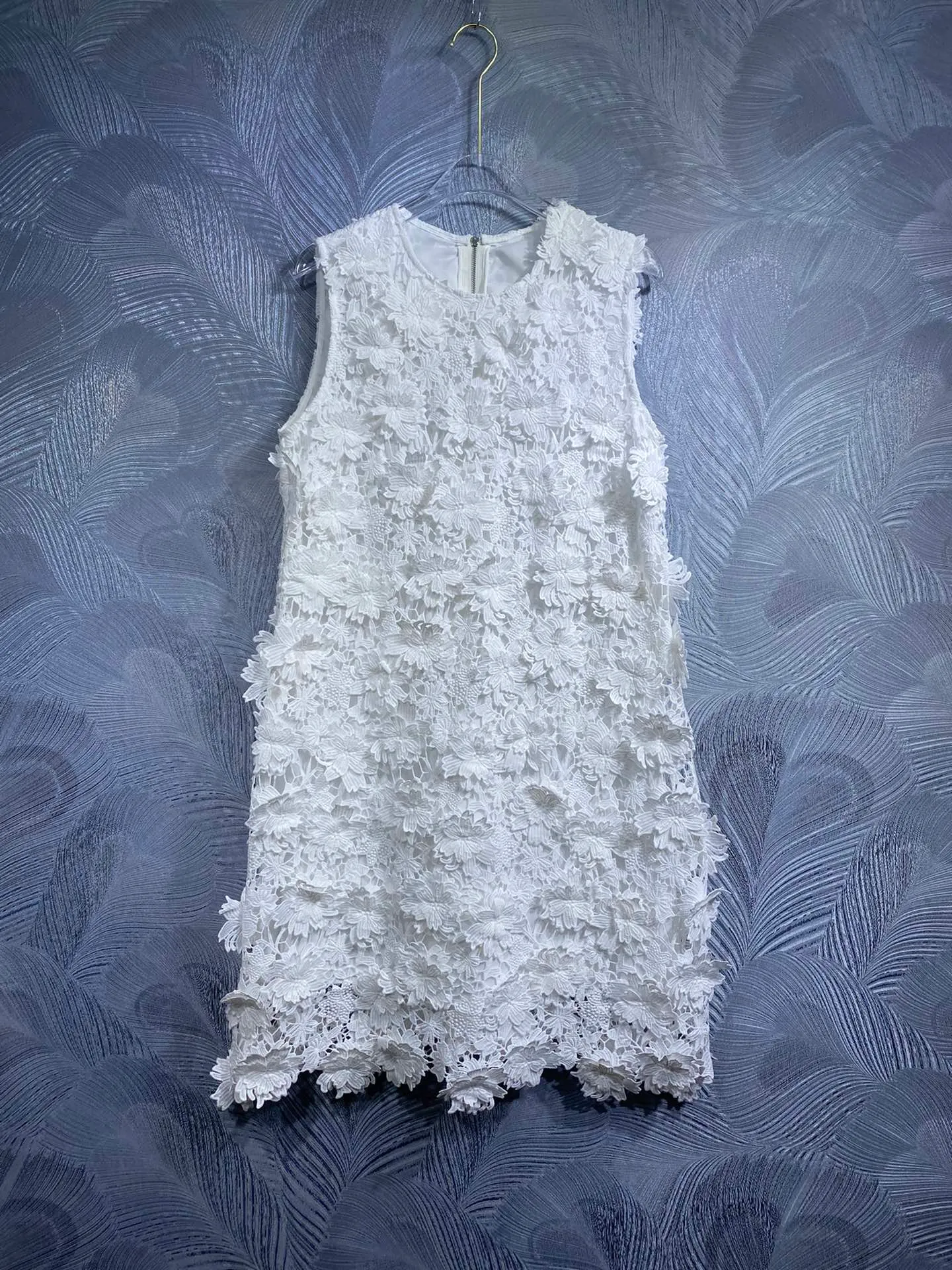 Designer Dress Women's 24 Summer New 3D Flower Lace Panel Panel Tol Top Jupe