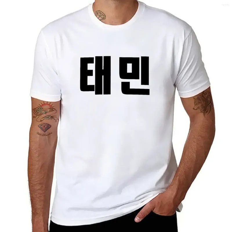 Tops cerebbe maschile SHINee Taemin Kpop Hangul Nome coreano T-shirt nero magliette oversize T-shirt personalizzate