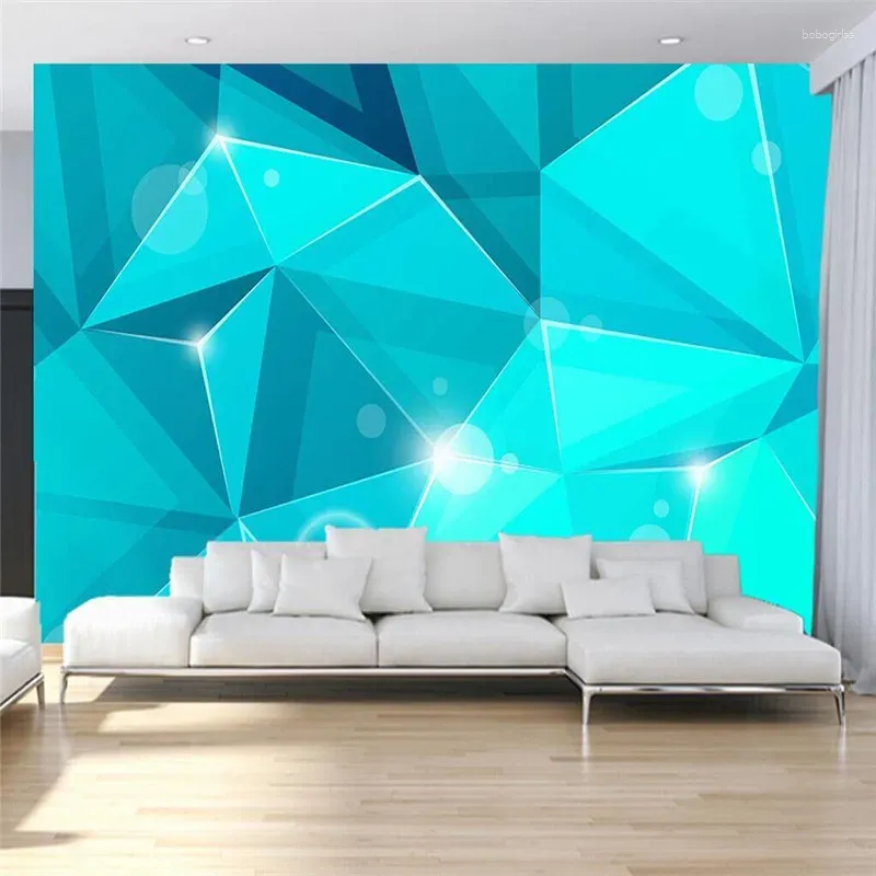 Fonds d'écran Fashion Bright Technology Irrégulet Triangular Cool Living Room Wall Profession Profession Fond Papin de peint Mural PO personnalisé