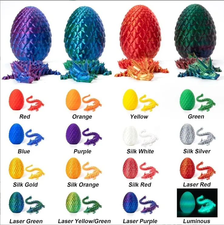 30 cm 3D -tryckt drake i 13 cm Egg Crystal Dragon med Dragon Egg Fun Home Office Decor Chinese Dragon Figur för barn i åldrarna 6+