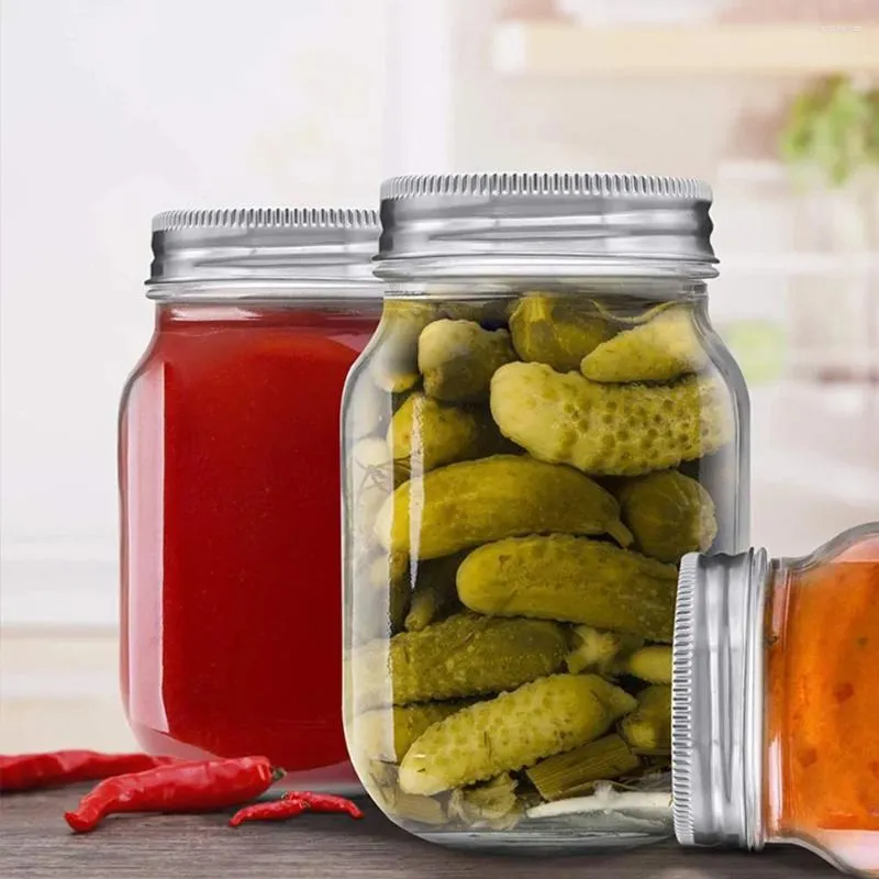 Opslagflessen 6 pc's huishouden mason potten mini jam verzegeld draagbaar voedselcontainer glas klein huis essentiële snoep met deksel met deksel