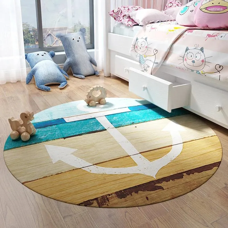 Carpets GBB5018 Cute Cartoon Monkey Circular Living Room Cloakroom Swivel Chair Hanging Basket Mat Children's Blanket