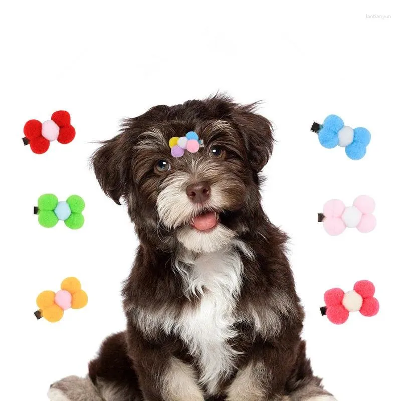 Vêtements pour chiens Sweet Bow Hair Clips pour animaux de compagnie Puppy Hairpins décor accessoires de toilettage 4cm 5pcs