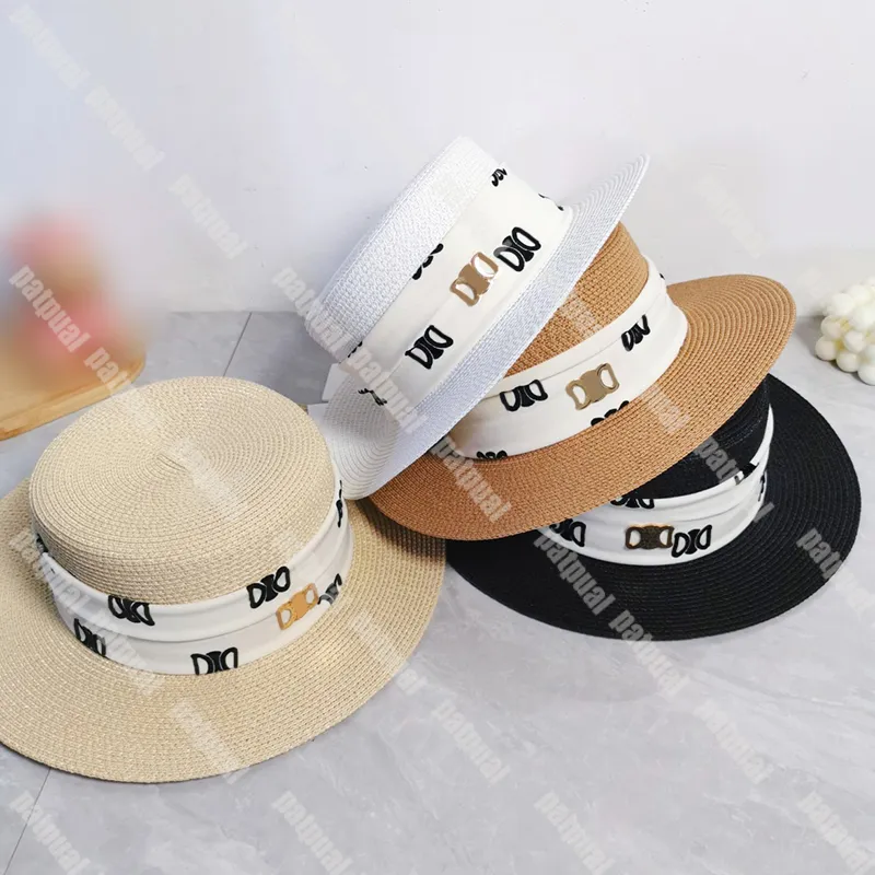 Ontwerper Dichte wevende strohoed Casual biater hoeden mode minimalistische emmer hoed ontwerper strand vissermans cap gras vlecht plat