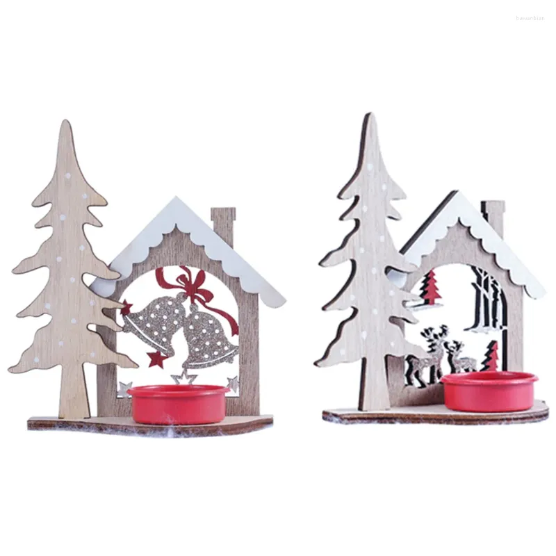 Titulares de vela 2 PCs Christmas Holder Holder Classic Candlestick Memorial Festival Candelas Tabel Container Party