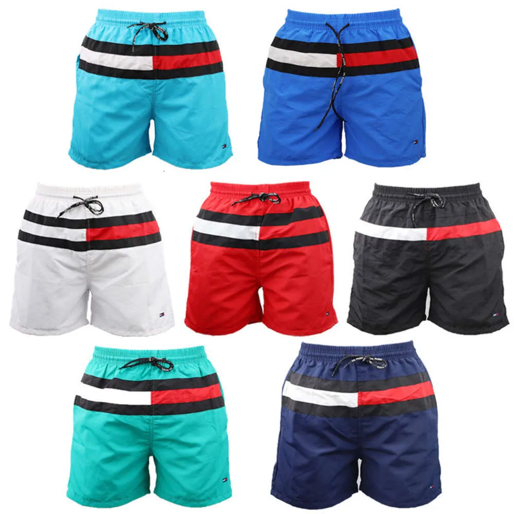 Shorts de blocage des couleurs, tendance de la mode masculine, pantalon de plage en caoutchouc extérieur à trois parties décontracté, printemps et été