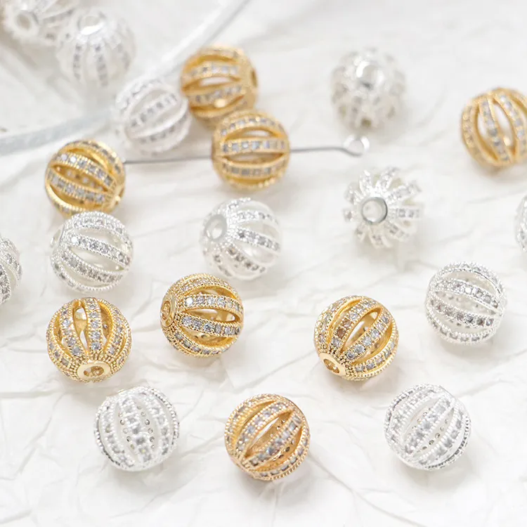 Save Big on Bulk Copper Pendants Copper Zircon Hollow Pendants Round Cast  Charms With Cubic Zirconia, Classic Style Jewelry Components For Necklace, 