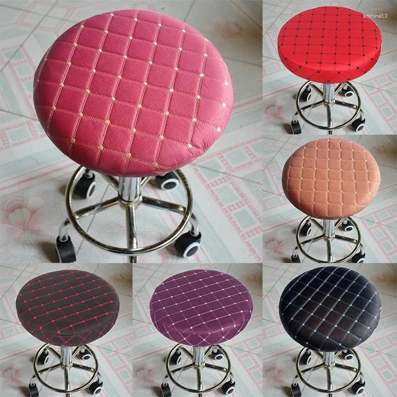 Couvercles de chaise couvercle rond Cover élastique Barbotage pivotant pour le salon de coiffure épaississant le siège de tissu Protecteur El Decor