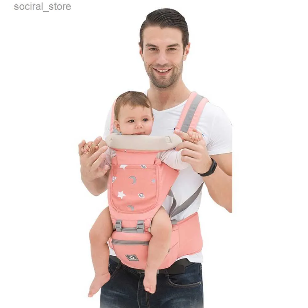 Transportörer slingrar ryggsäckar andningsbara ergonomiska barnbärare spädbarn baby inför ergonomisk känguru baby wrap sling för baby barnresor 0-36 månader L45