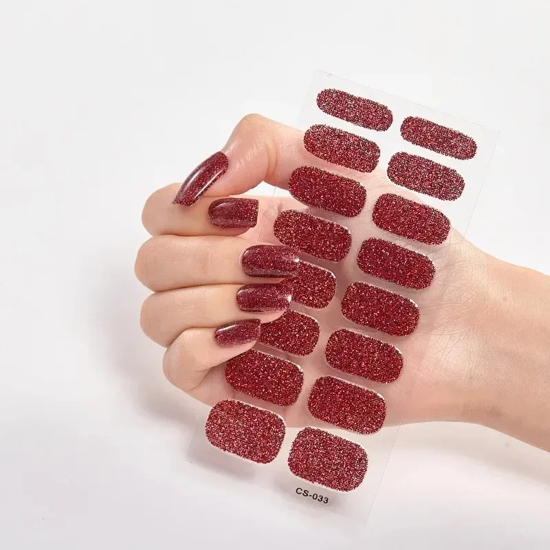 Gradiente de unhas de 16 tips gradiente de atacado Glitter simples à prova d'água de cor, sólido de cor