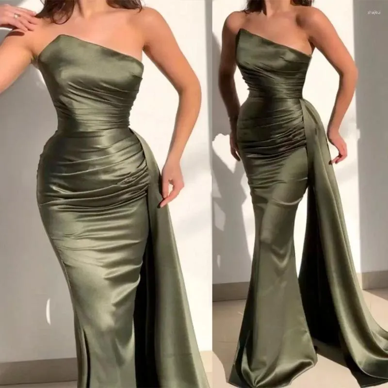 Vestidos de festa vestido de baile formal trompete sem mangas o chão de variação do chão cetim sem costas