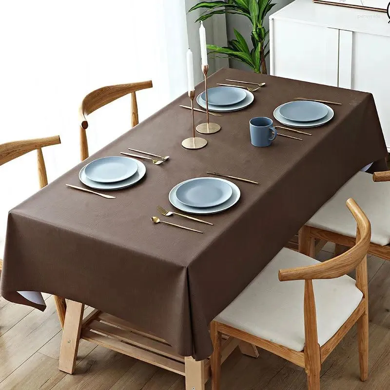 Tkanina stołowa prostokątny stały kolor północnej Europy obrusowy wodoodporny olej wytrzymały herbatę PVC
