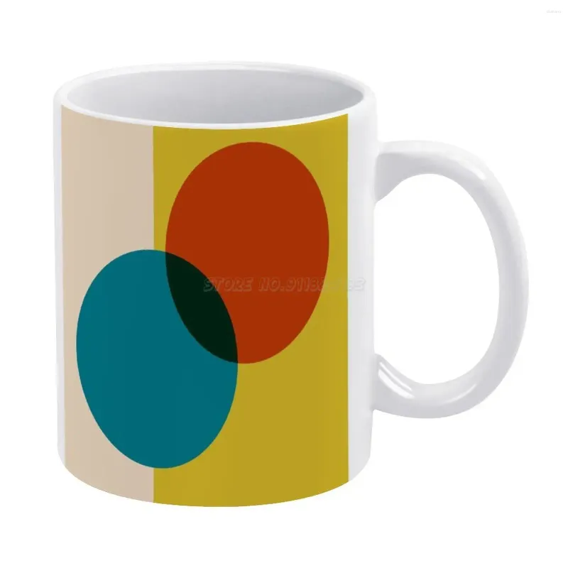 Tassen Bauhaus #47 Weißer Becher für Freunde und Familienkreatives Geschenk 11 Unzen Kaffee Keramik Moderne Architektur Minimal BL