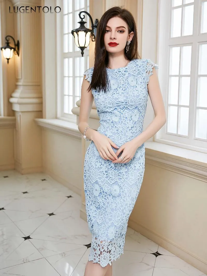 Casual Solid Hollowed Out O Neck Trumpet Mermaid Dresses Casual Solid Hollowed Out O Neck Trumpet Mermaid Dresses