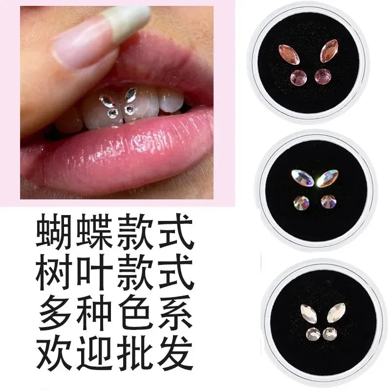 /box Dental Tooth Gem Crystal Jewelry Acrylic Tooth Beauty Diamond Ornaments Tooth Deco Material Various Shape For Choose