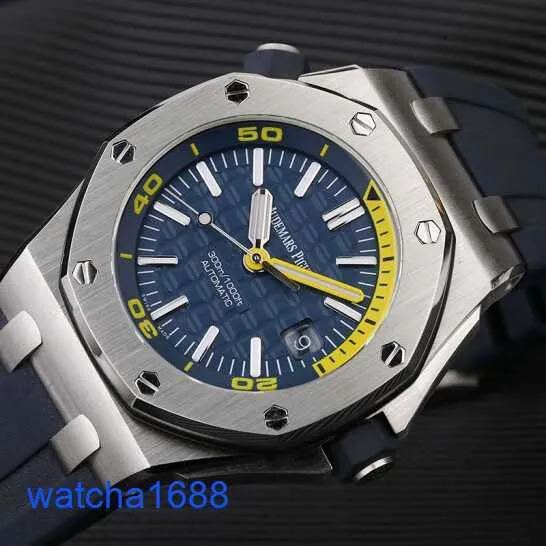 Celebrity AP Wrist Watch Royal Oak Offshore Series Automatic Mechanical Diving Imperproping Steel Caouths Rubber Band Date Afficher Watch Mens Watch Set 15710ST