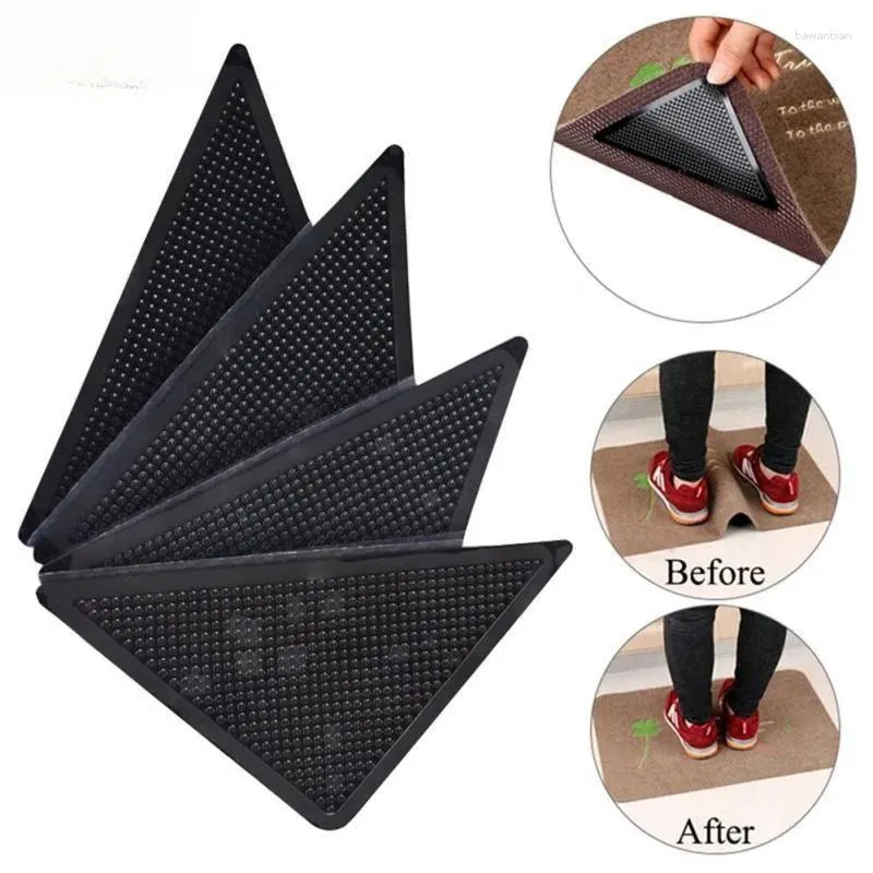 BADMATS 4PCS herbruikbare tapijtgrenzen Anti Skid Corners Pads Tapijt Non-slip sticker Non-slip tape Mat Grip Stopper