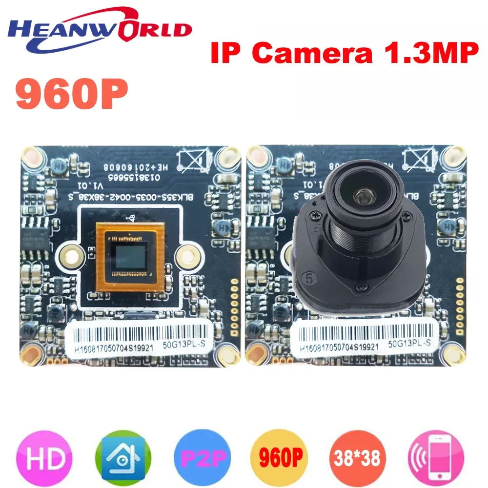 カメラHeanWorld IPカメラ960P 1.3MPセキュリティカメラモジュールメインボードHDウェブカメラP2PネットワークIP CCTV IPカム交換チップXmeye