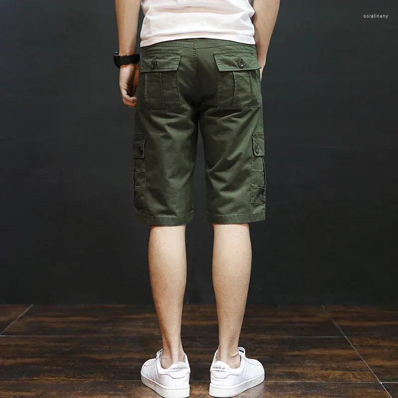 Shorts maschile 2024 Summer Cargo Tactical Sports Joggers Men Cotton Shee Work Cash Short Pants Q49