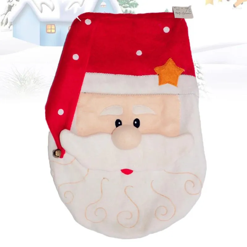 Toiletstoelhoezen Kerstmis Santa Claus Prints Cover Mat voor badkamer Decoraties Supplies Game