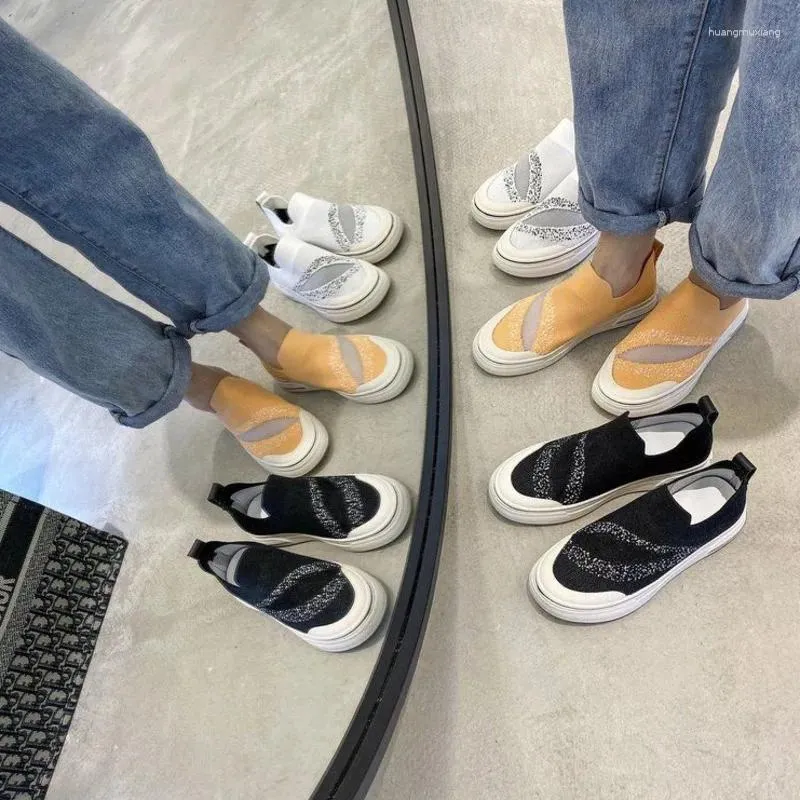 Fitness Schuhe Plattform Frauen Sommer Mode -Sneaker lässige Chunky Sneaker Ladies Mesh Slip auf vulkanisierte Frau Orange Trainer