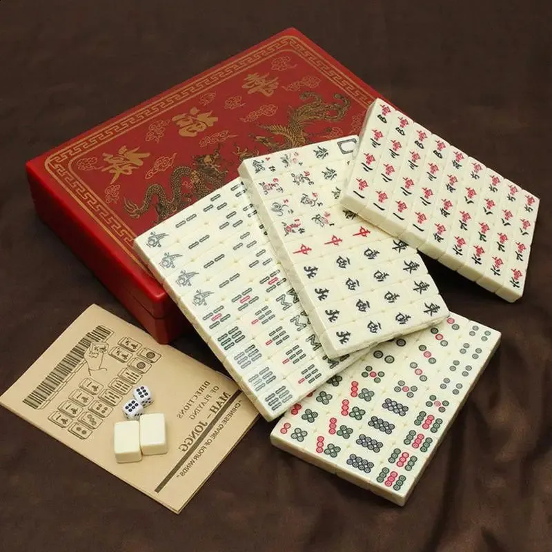 segolike Cartes à Jouer Mah-Jong Jeu de Mah-Jong Compact et Facile à Transporter A