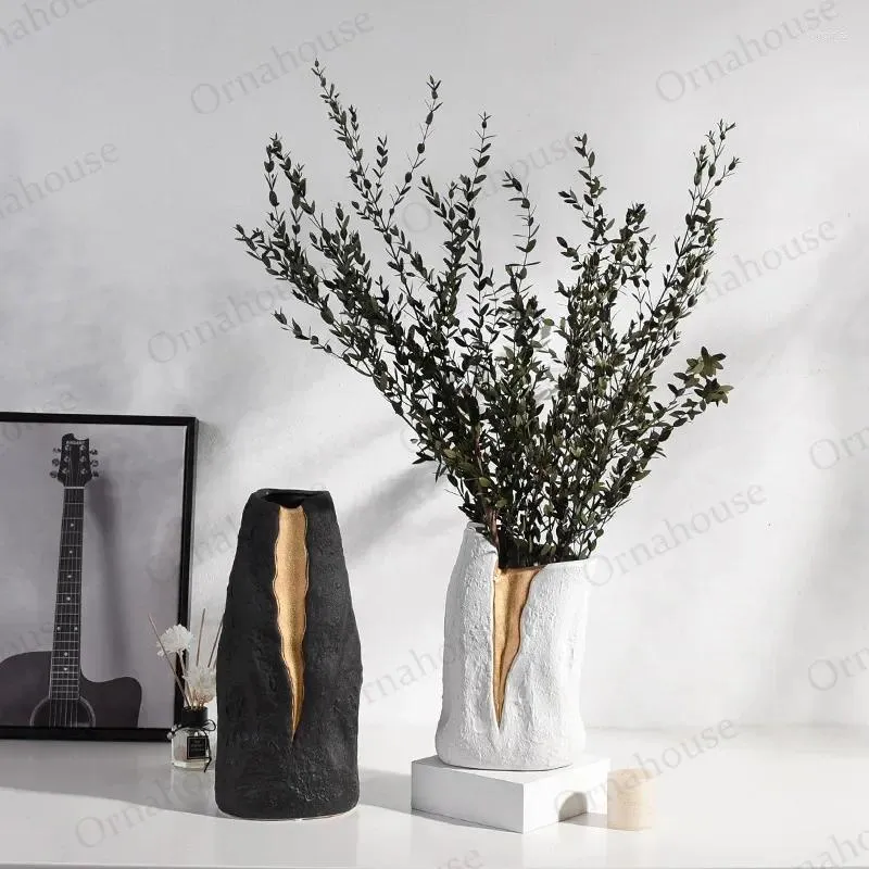Vases modernes et minimalistes en céramique créatif contenant des fleurs givrées décorations de salon maison Vase de disposition sèche