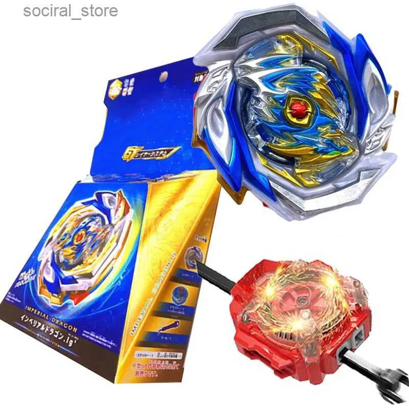 Conjunto de caixa superior giratória B-154 Imperial Dragon GT B154 Spinning Top com Spark Launcher Box Childrens Toys L240402