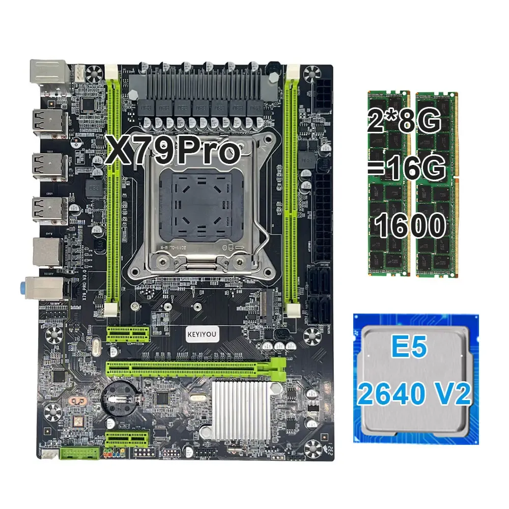 Płyty główne keyiyou x79 pro tablica główna z Xeon E52640 v2 CPU LGA2011 Combos 2*8GB = 16 GB 1600 MHz Pamięć DDR3 RAM Zestaw RAM