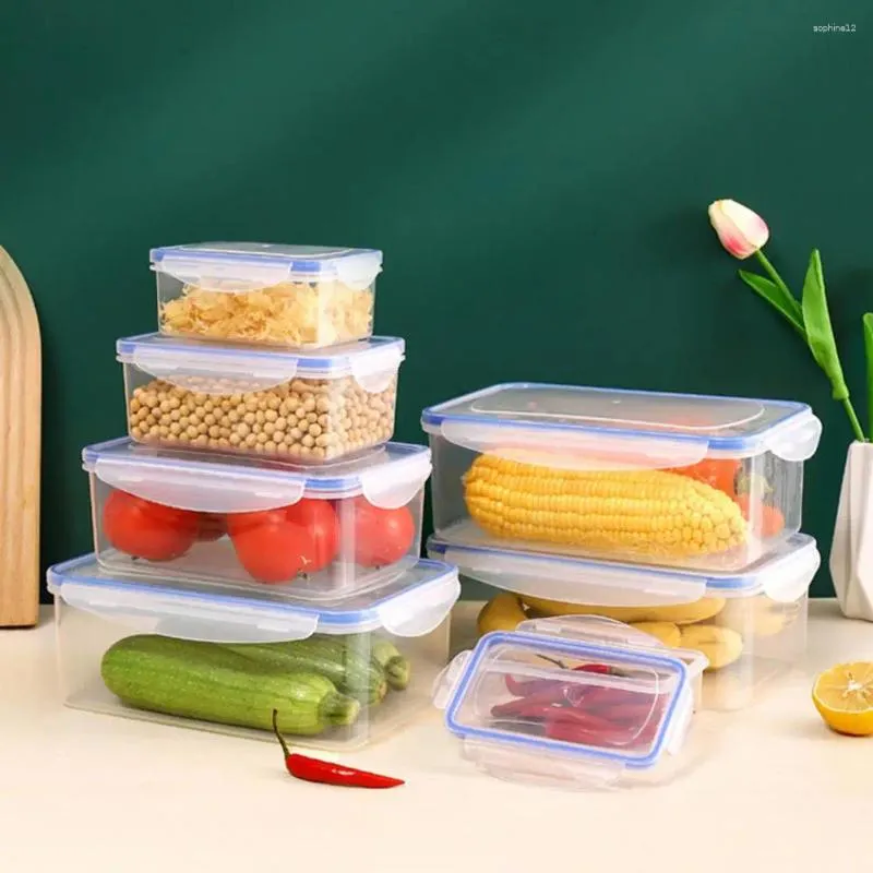 Förvaringsflaskor mat-säker behållare värmebeständig kylskåp crisper mikrovågsugn säker plastfrukttätning för köksmat