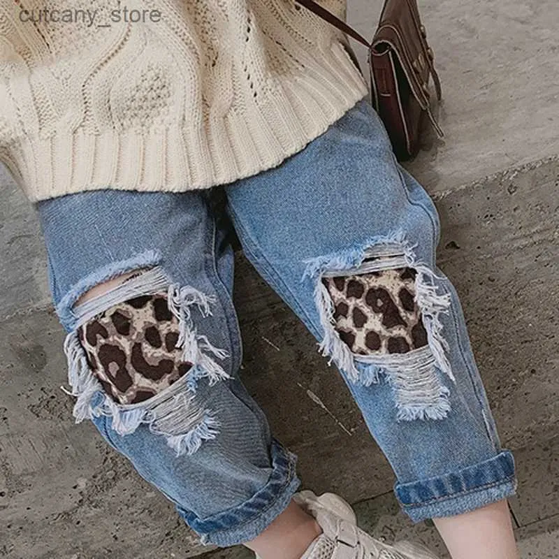 Trousers Kids Pants 2023 Autumn New Korean Version New GirlS Japanese Sty Three-Dimensional Cut Casual Straight-g Jeans L46