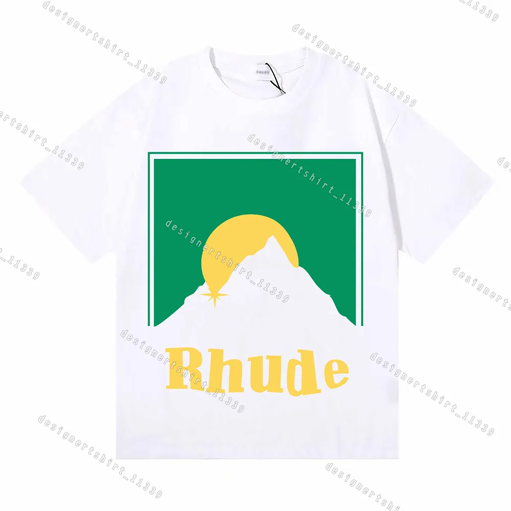 Rhude Mens Shirts Designer Männer Hemd Designer T-Shirts Crew Hals kurzärmel atmungsable Baumwolldruck Blumensport Lose Sommerferien Männer T-Shirt Herren T-Shirt