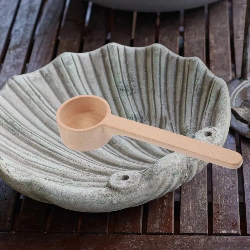 Spoons Small Wooden Long Milk Powder Bath Salt Scoop Mini Leaves Handle Multipurpose