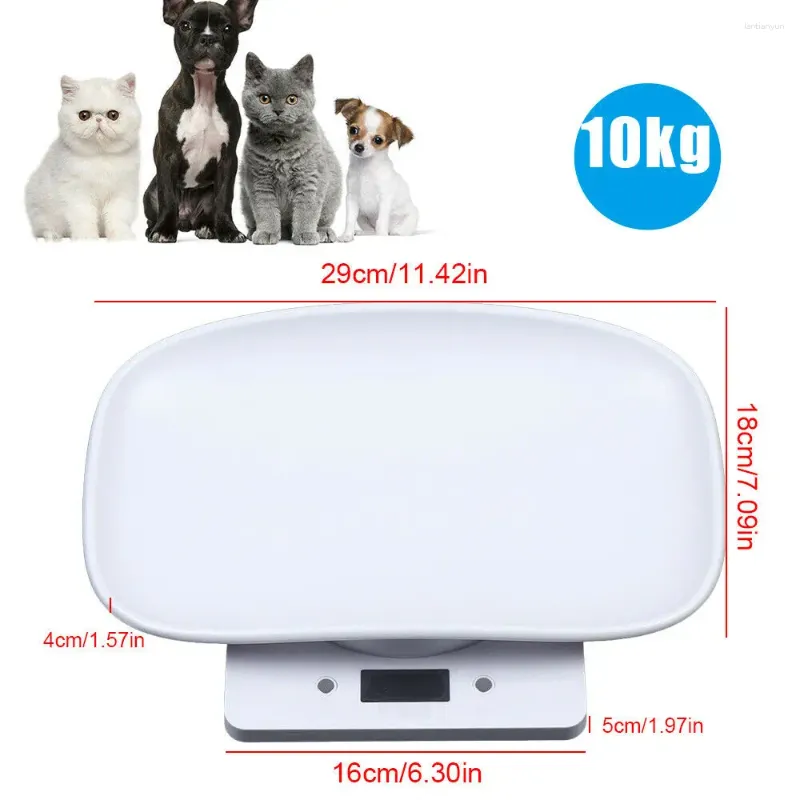 Dog Apparel Plastic Tray Electronic Digital Baby Pet Scale HD Lcd Display Weight Measure Tool Infant Body Weighing Accurately 1G-10Kg