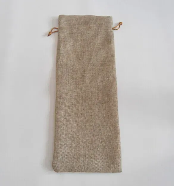 Jute Wine Bottle Bags 15cmx37cm champagne Bottle Covers Linen Gift Pouches Burlap Hessian Packaging Bag #EXJ67