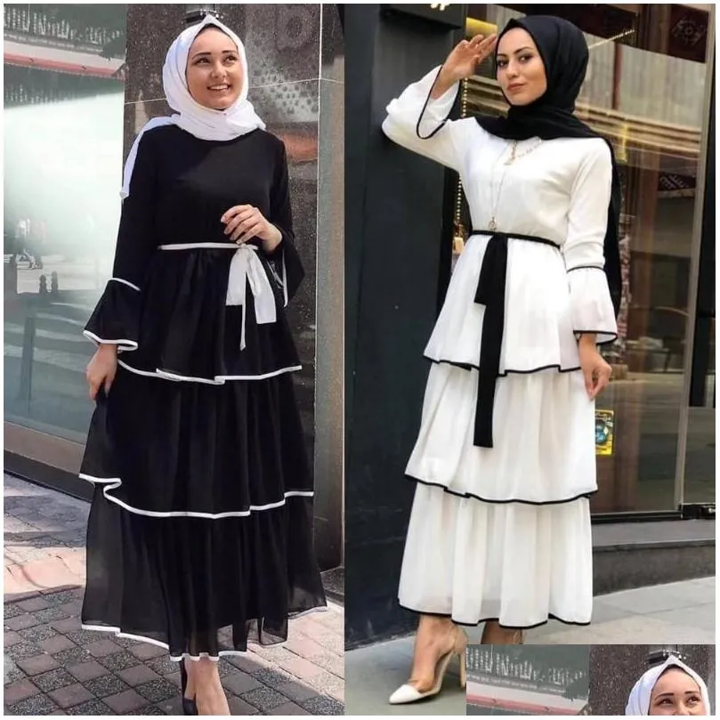 Podstawowe sukienki swobodne plus size abaya indyka