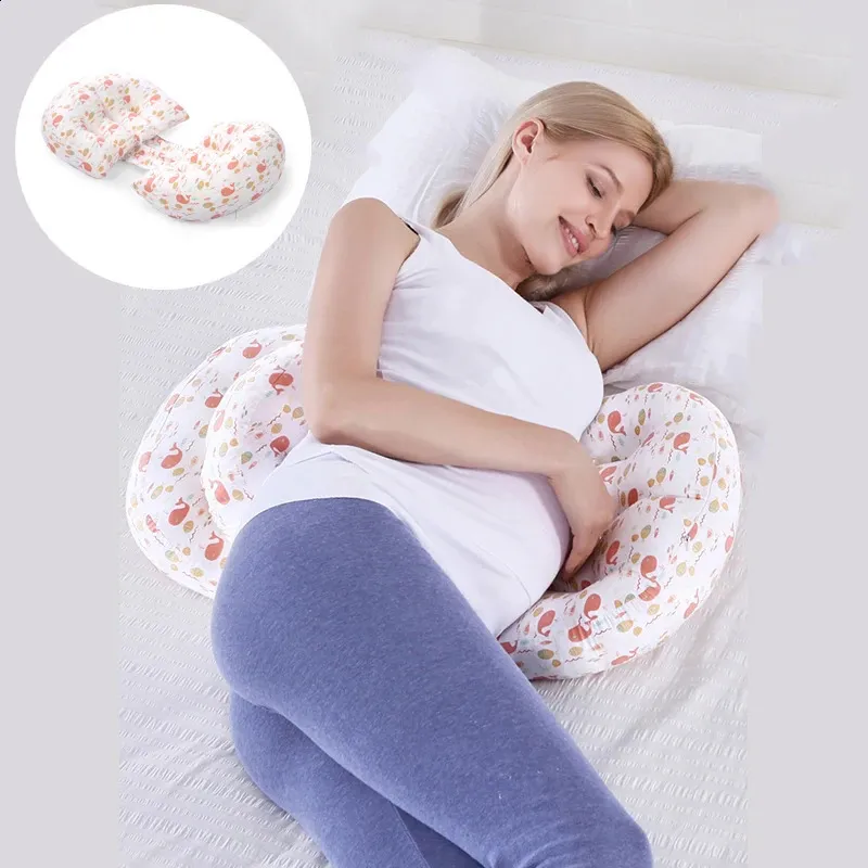 Algodão Pillow Maternity para mulheres grávidas Almofadas de gravidez U Almofadas de corpo inteiro para dormir Produtos de almofada de almofada de gravidez 240322