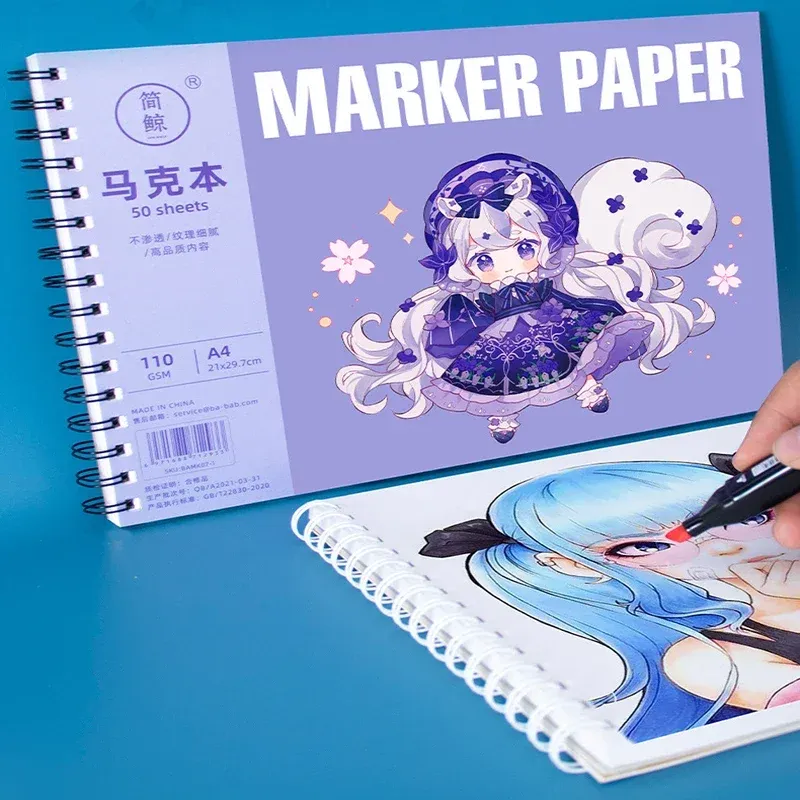 Skissböcker A4/A5 förtjockad markör penna målning bok tecknad täcker barn färg blyerts skiss akvarell bok vattenbaserad oljan general