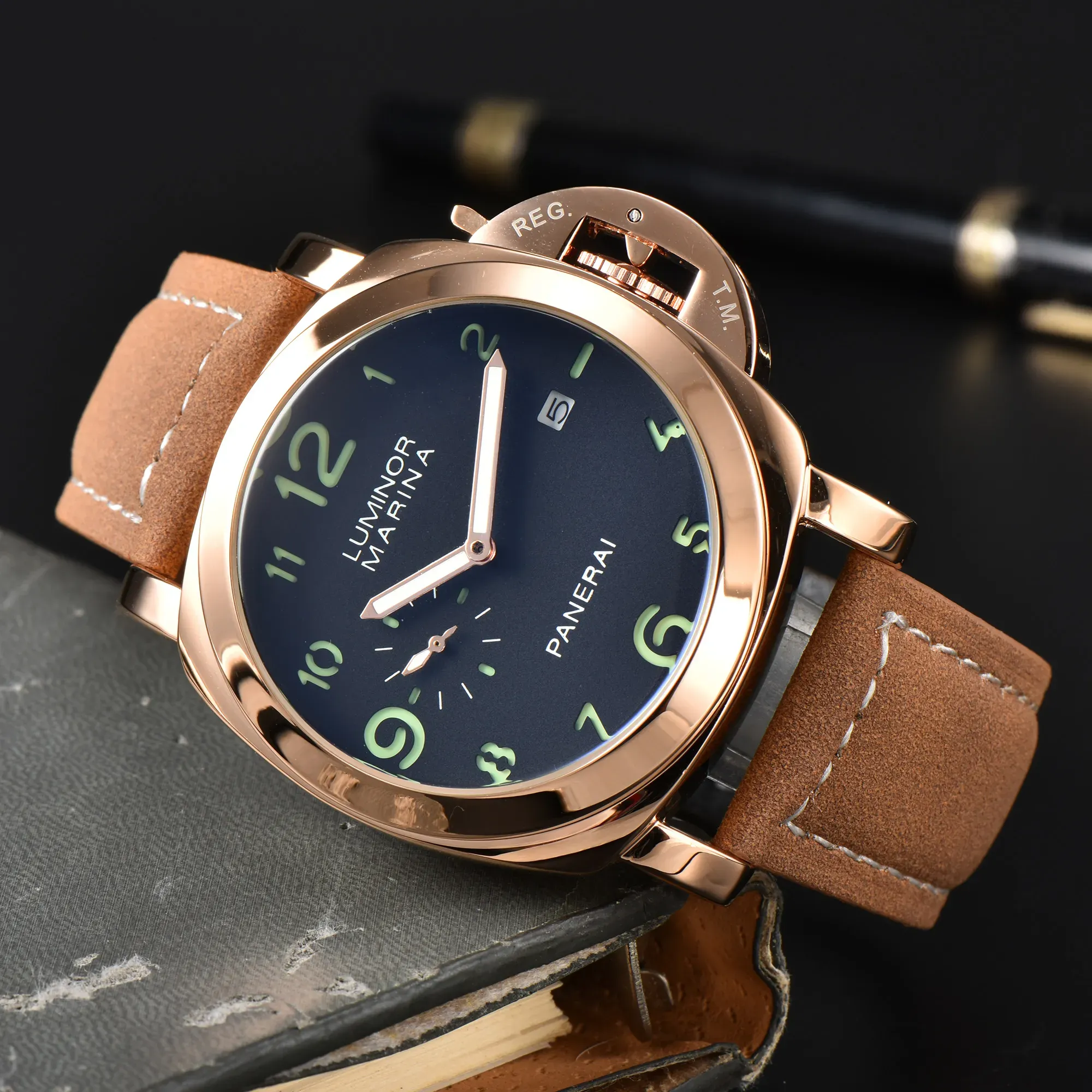 Novos relógios masculinos de luxo Top Designers de alta qualidade Just Just 43mm Five Hands quartzo relógios esportes à prova d'água Montre Luxe Relógios